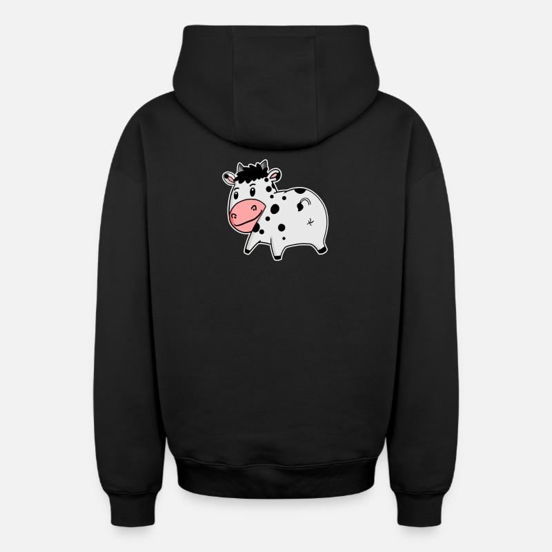 Cow Ass - Cow Butt - Sweat à capuche unisexe zippé oversize épais SPREAD - noir