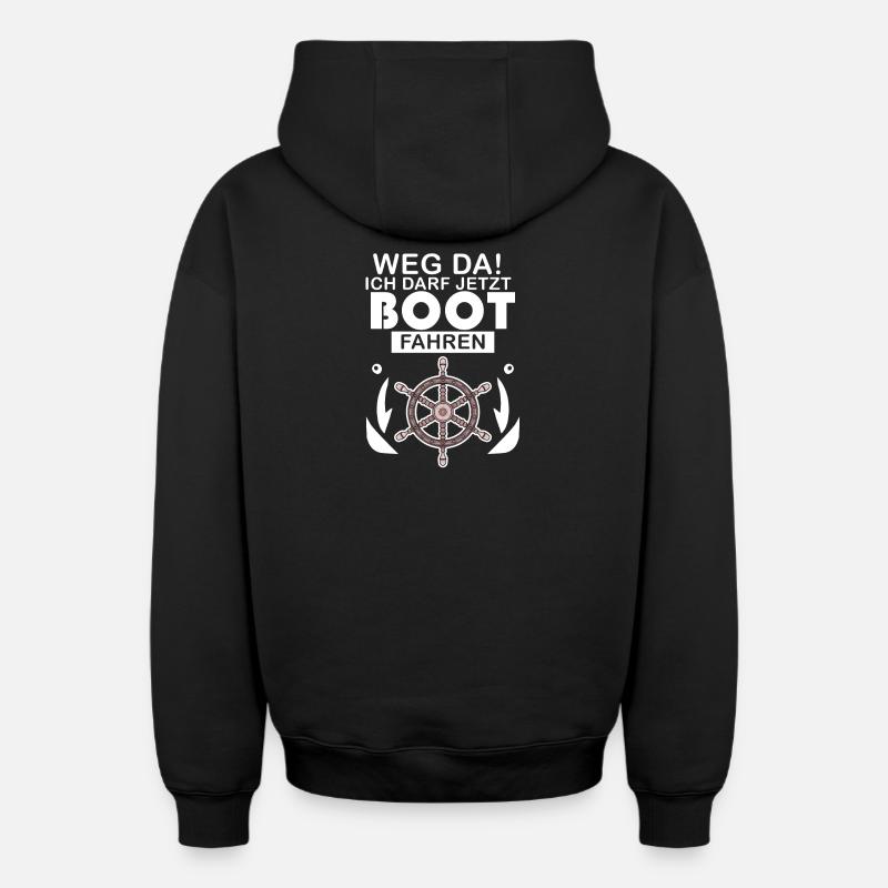 Bootsführerschein Motorboot Geschenk - Oversized Heavyweight Unisex Zip Hoodie - Schwarz