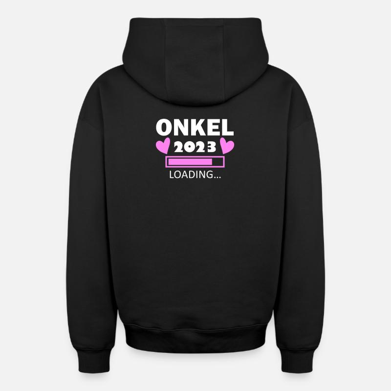 Onkel Loading 2023 - Oversized Heavyweight Unisex Zip Hoodie - Schwarz