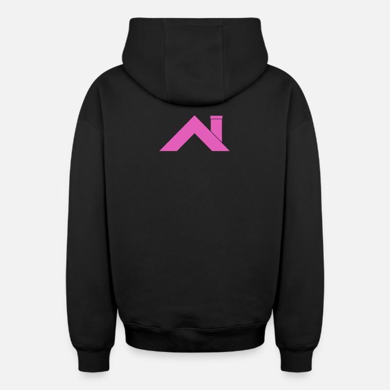 Toit de la maison - Sweat à capuche unisexe zippé oversize épais SPREAD - noir