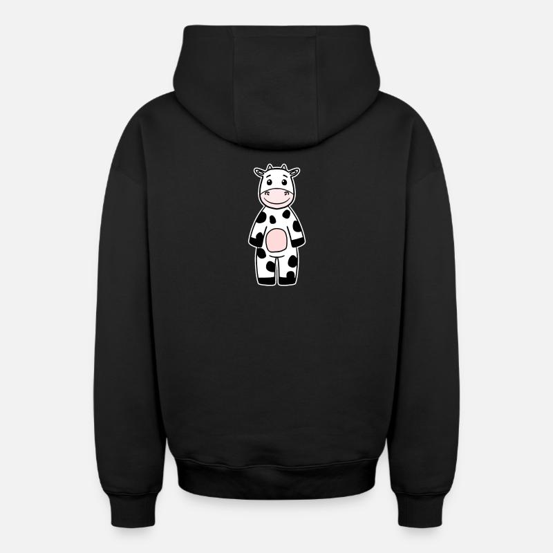 Vache - Sweat à capuche unisexe zippé oversize épais SPREAD - noir