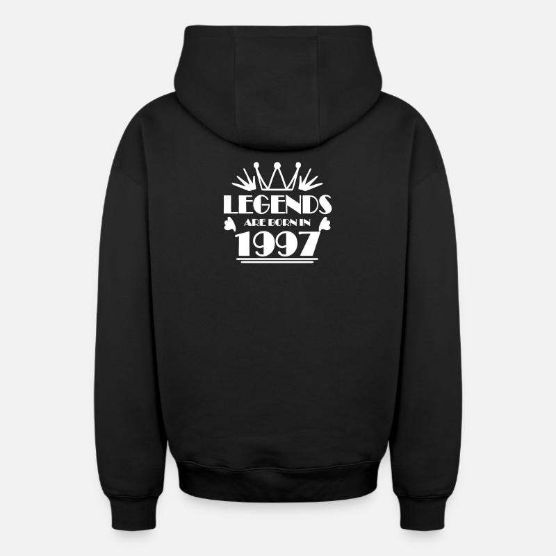 1997 - Né en 1997 - Sweat à capuche unisexe zippé oversize épais SPREAD - noir