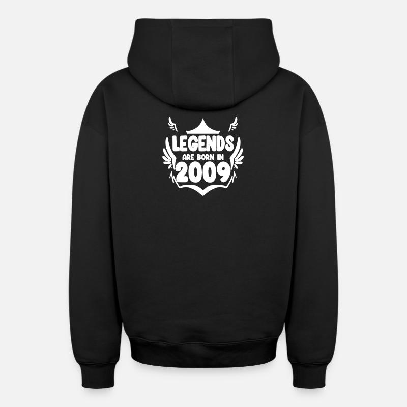 2009 - Né en 2009 - Sweat à capuche unisexe zippé oversize épais SPREAD - noir