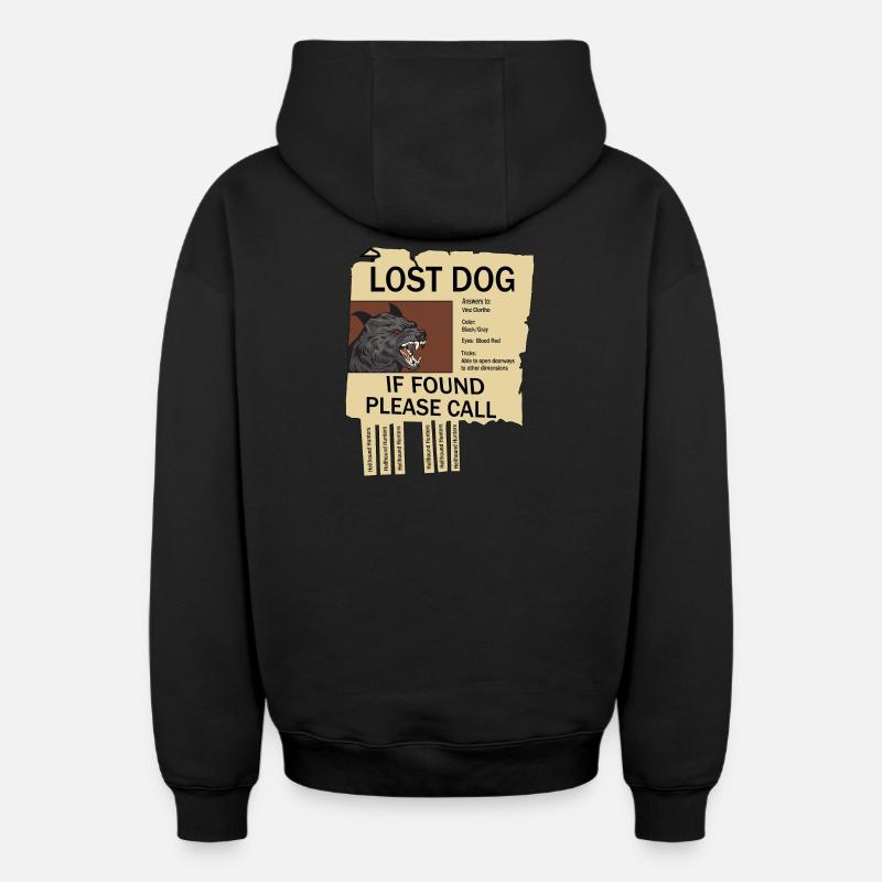 Missing Hellhound - Oversized Heavyweight Unisex Zip Hoodie - black