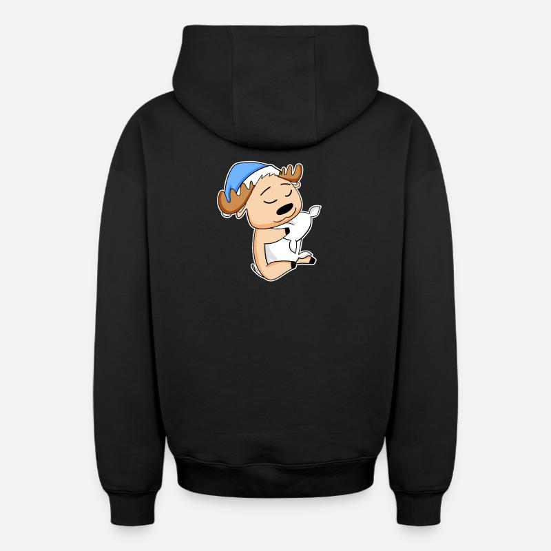 Élan - Sweat à capuche unisexe zippé oversize épais SPREAD - noir