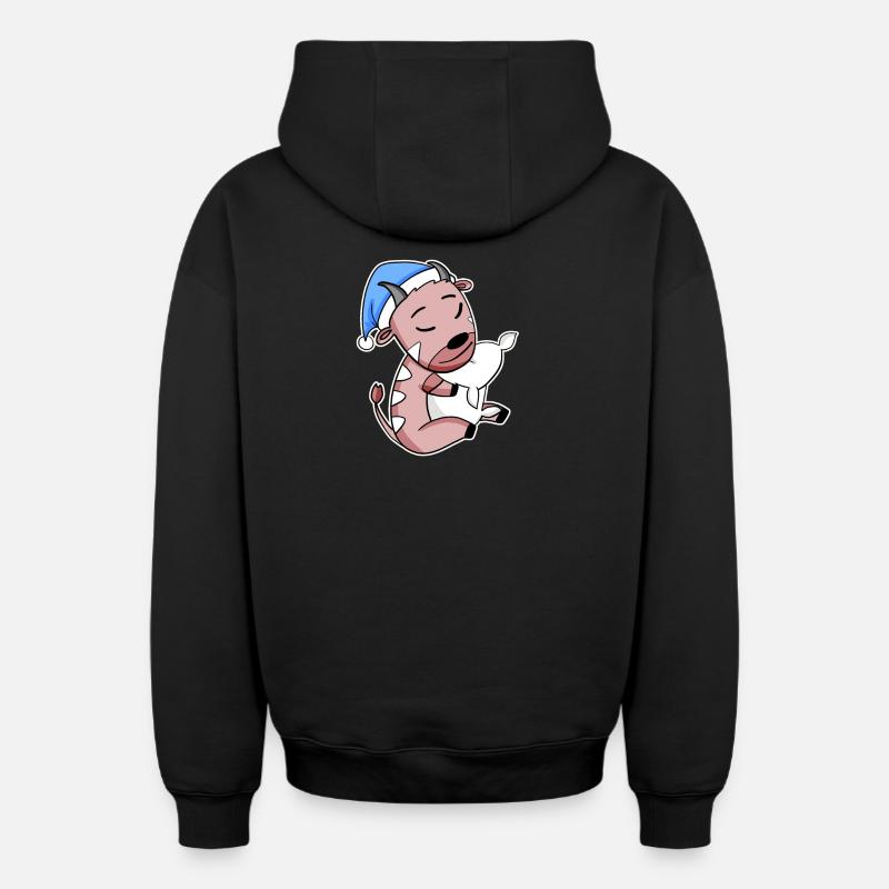 Antilope - Sweat à capuche unisexe zippé oversize épais SPREAD - noir