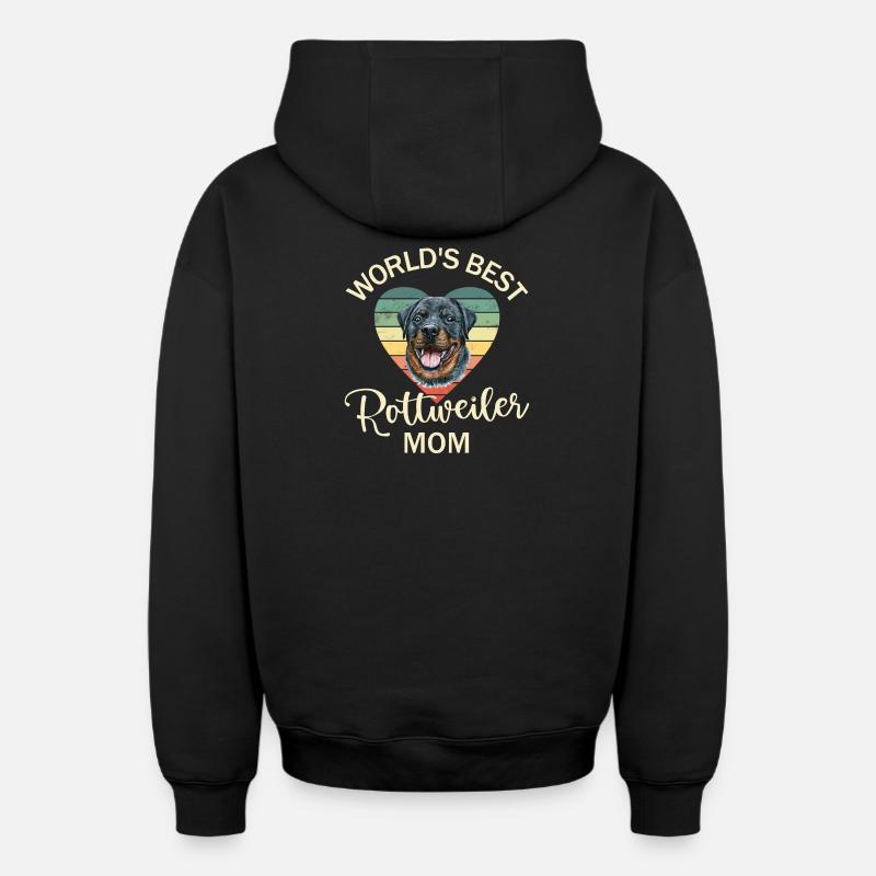 Chien Rottweiler - Sweat à capuche unisexe zippé oversize épais SPREAD - noir