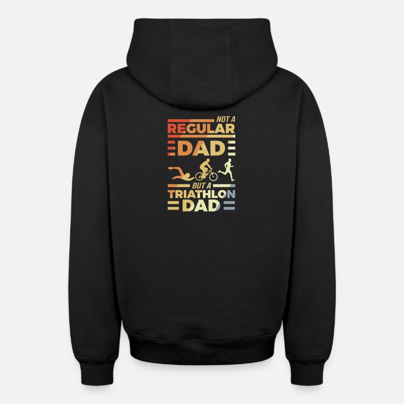 Triathlon Papa - Sweat à capuche unisexe zippé oversize épais SPREAD - noir