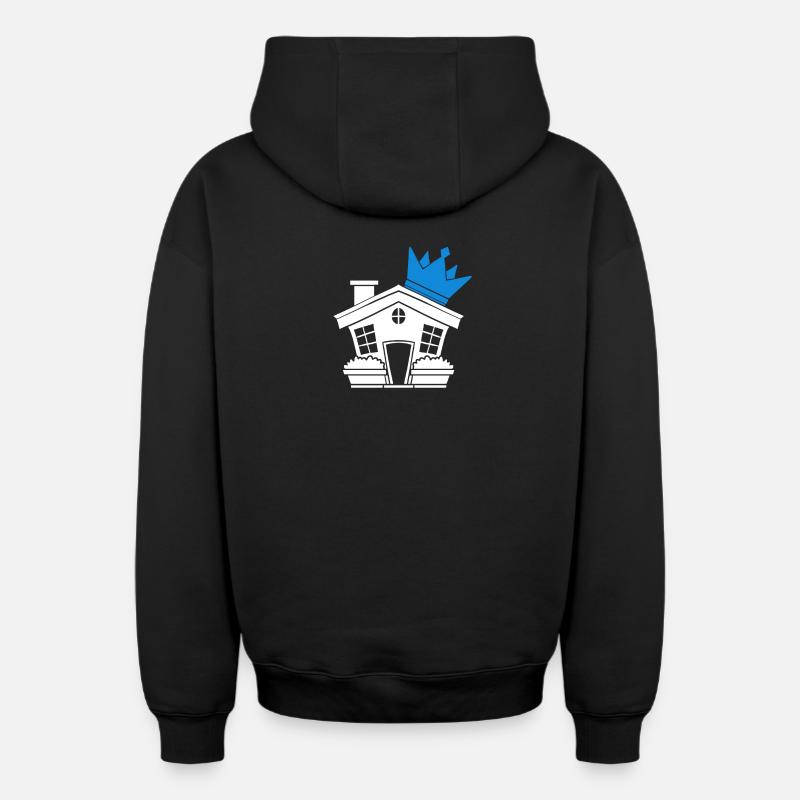 Toit de la maison - Sweat à capuche unisexe zippé oversize épais SPREAD - noir