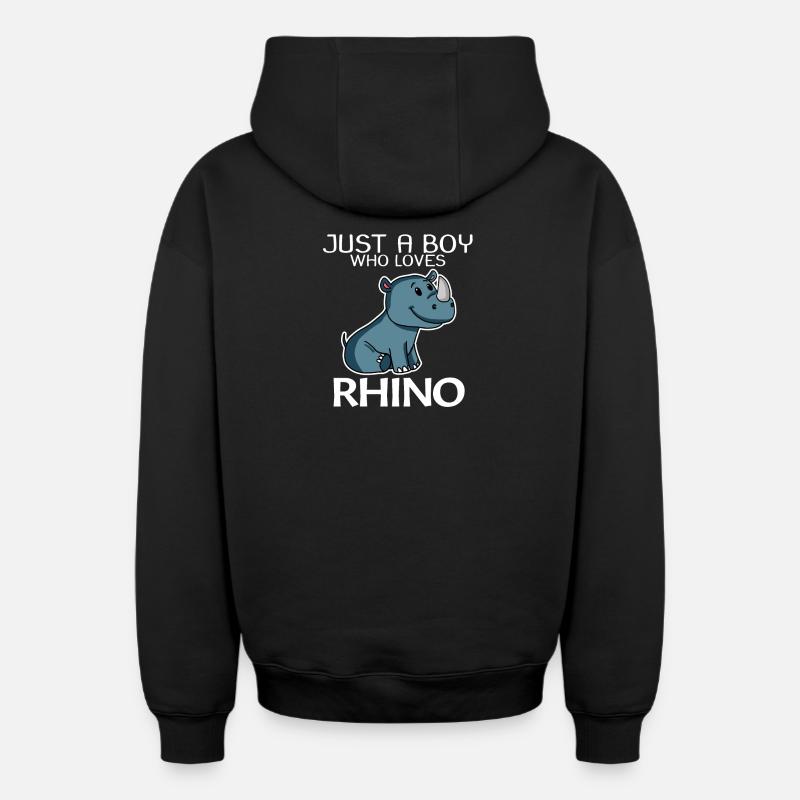Rhinocéros Rhinocéros - Sweat à capuche unisexe zippé oversize épais SPREAD - noir