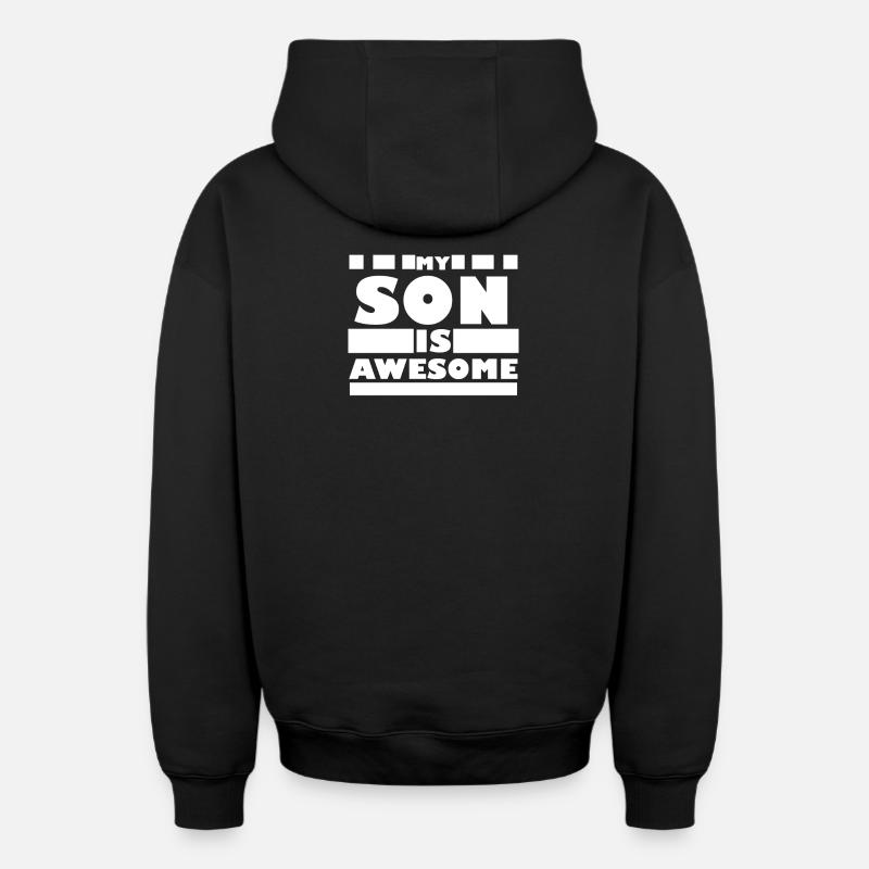 Idée cadeau Fils Père - Sweat à capuche unisexe zippé oversize épais SPREAD - noir