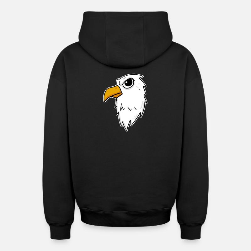 Tête d’aigle - Sweat à capuche unisexe zippé oversize épais SPREAD - noir