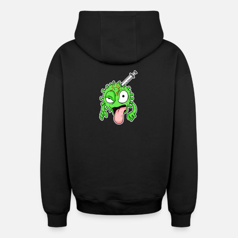 Virus Impfung - Oversized Heavyweight Unisex Zip Hoodie - Schwarz