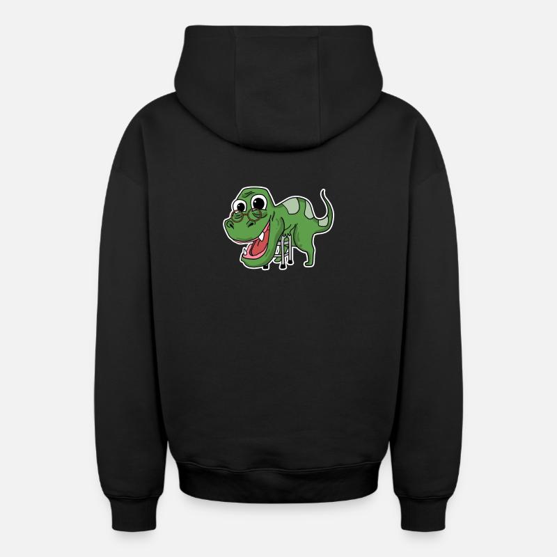 Grand-mère dinosaure - Sweat à capuche unisexe zippé oversize épais SPREAD - noir