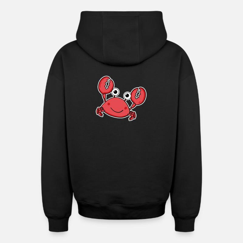 Crabe Moitv - Sweat à capuche unisexe zippé oversize épais SPREAD - noir