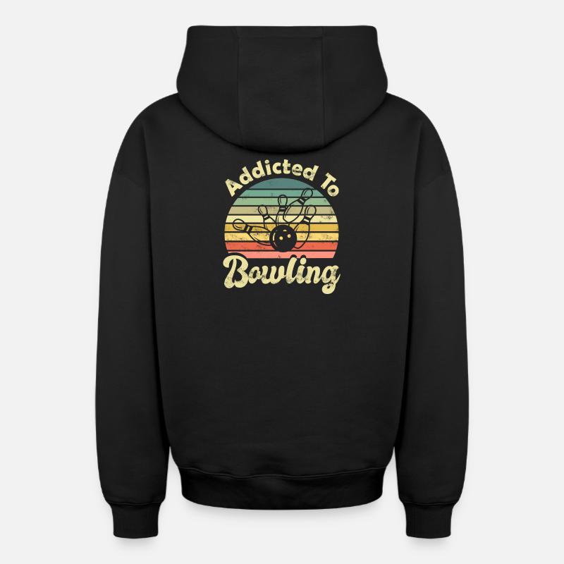 Bowling Bowlen - Sweat à capuche unisexe zippé oversize épais SPREAD - noir