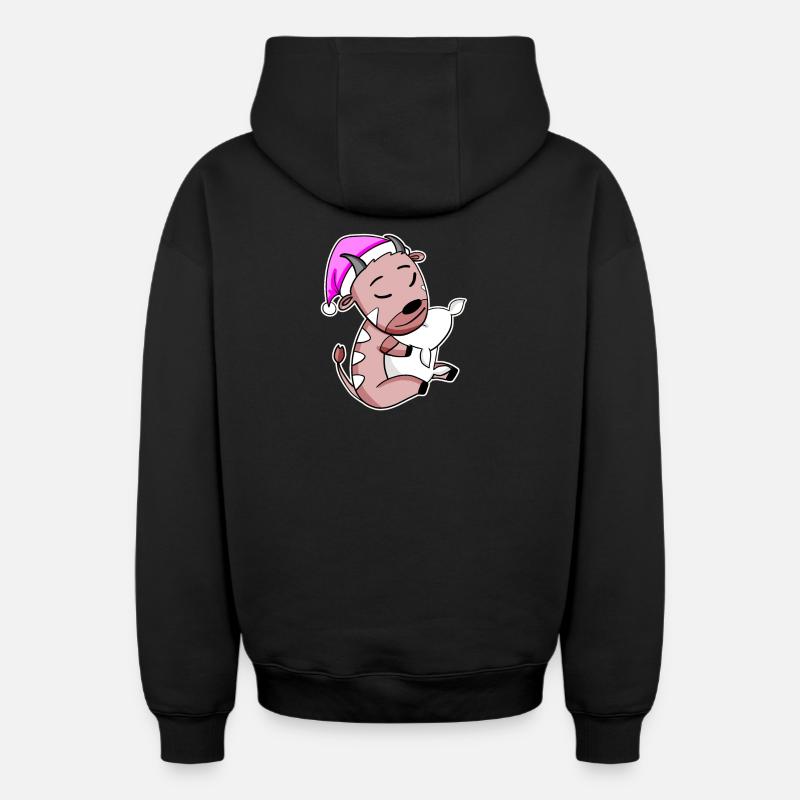 Antilope - Sweat à capuche unisexe zippé oversize épais SPREAD - noir