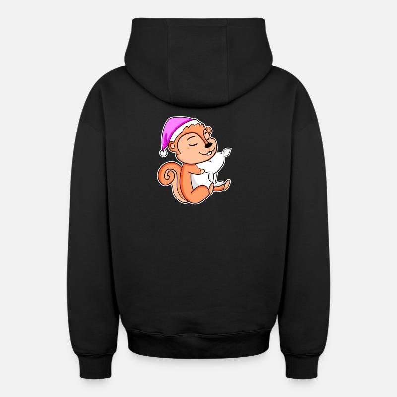 Eichhörnchen - Oversized Heavyweight Unisex Zip Hoodie - Schwarz