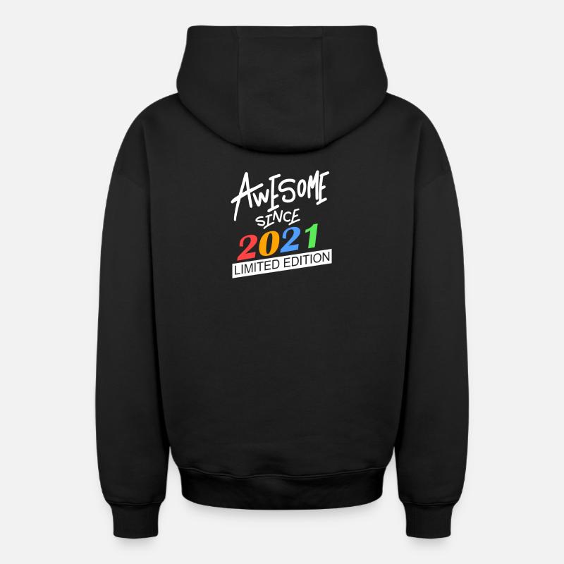2021 - Millésime 2021 - Sweat à capuche unisexe zippé oversize épais SPREAD - noir