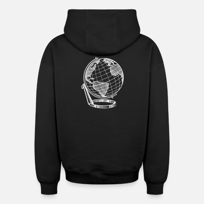 perfekter Globus Weiß Reise Erde - Oversized Heavyweight Unisex Zip Hoodie - Schwarz