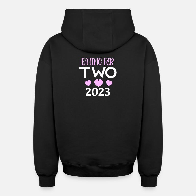 Jumeaux enceintes - Sweat à capuche unisexe zippé oversize épais SPREAD - noir