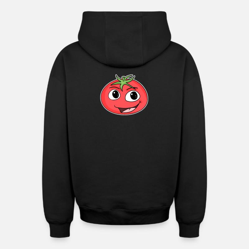 Tomate - Sweat à capuche unisexe zippé oversize épais SPREAD - noir