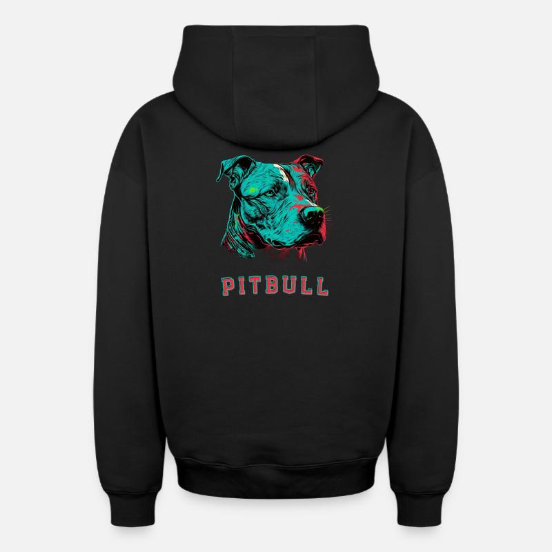 Pitbull - Sweat à capuche unisexe zippé oversize épais SPREAD - noir