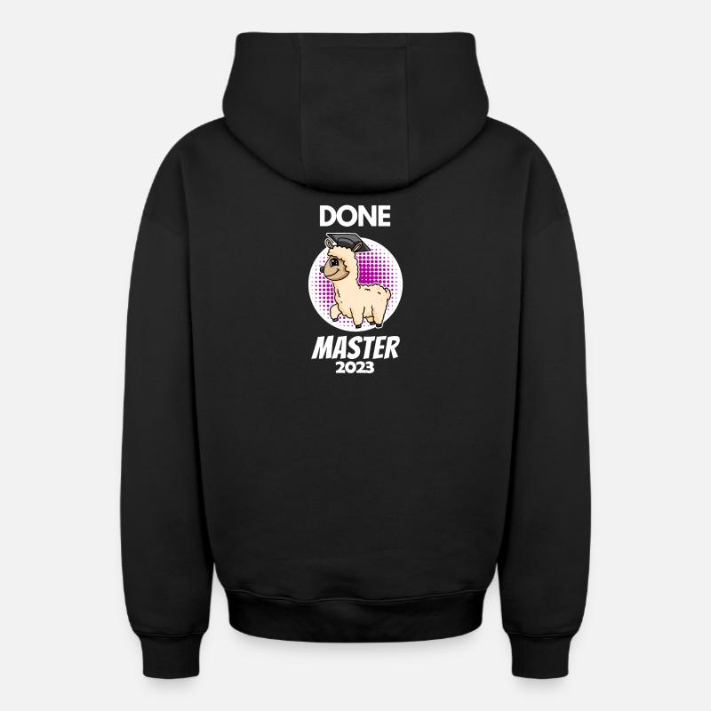 Master 2023 - Master abgeschlossen - Oversized Heavyweight Unisex Zip Hoodie - Schwarz