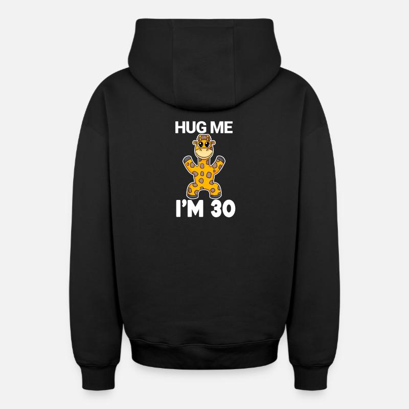 30 ans - 30 ans - câlin - Sweat à capuche unisexe zippé oversize épais SPREAD - noir
