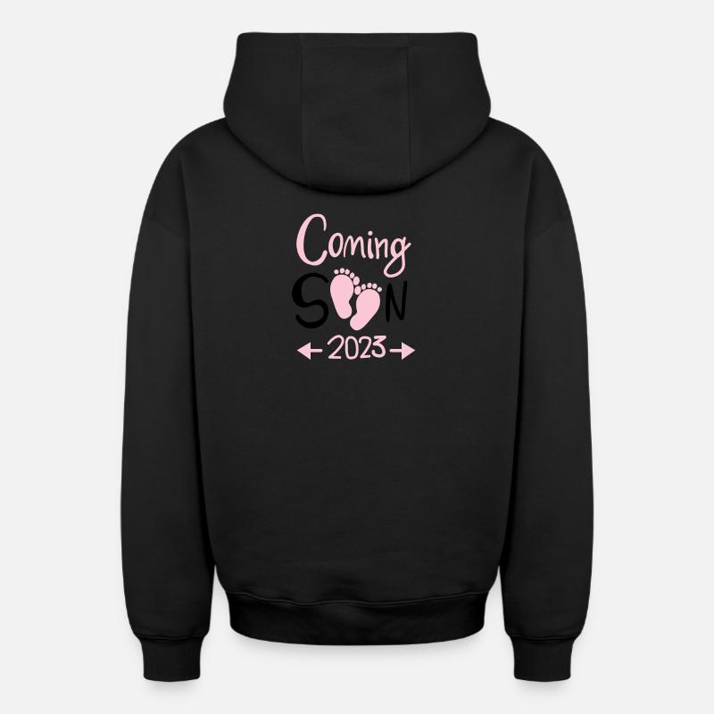 Enceinte 2023 - Sweat à capuche unisexe zippé oversize épais SPREAD - noir