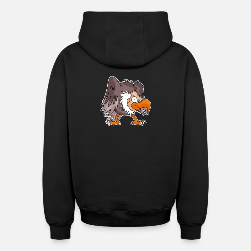 Vautour - Sweat à capuche unisexe zippé oversize épais SPREAD - noir