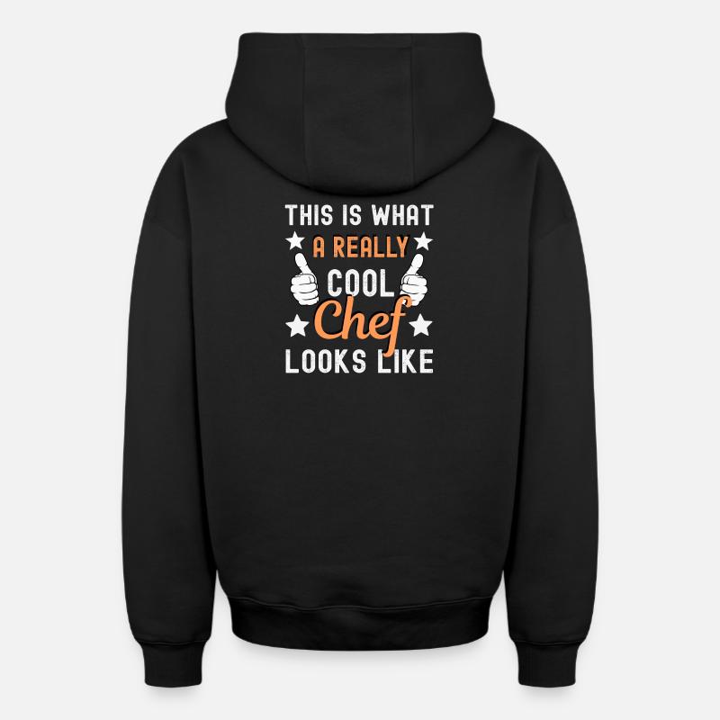 Chef Cook Chef - Oversized Heavyweight Unisex Zip Hoodie - black
