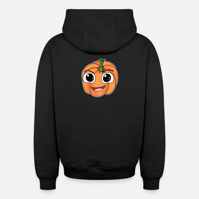 Citrouille - Sweat à capuche unisexe zippé oversize épais SPREAD - noir
