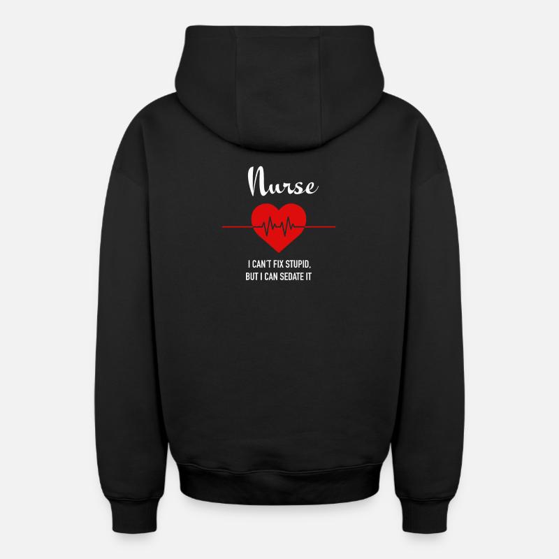 Infirmier - Sweat à capuche unisexe zippé oversize épais SPREAD - noir