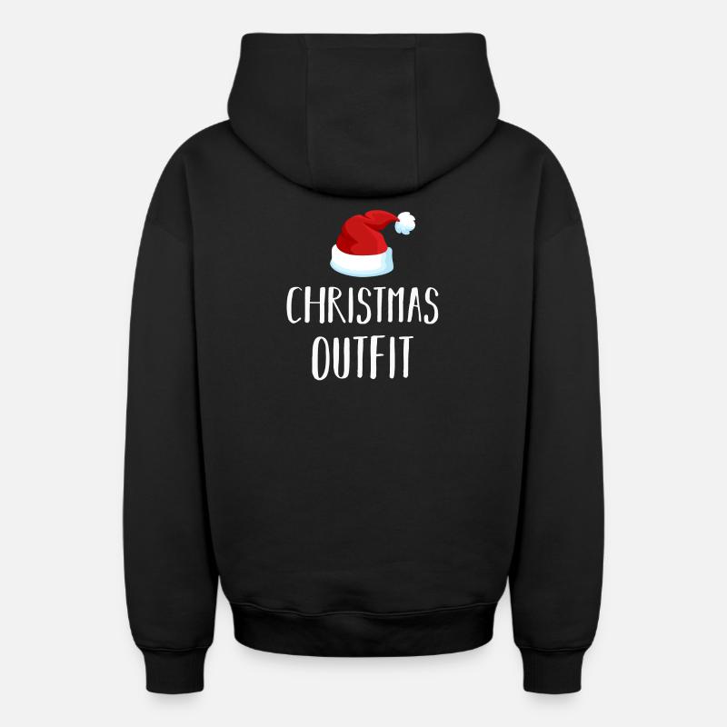 Noël drôle - Sweat à capuche unisexe zippé oversize épais SPREAD - noir