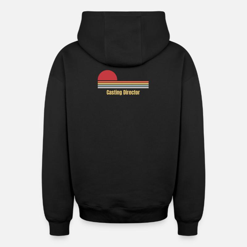 Directeur de casting - Sweat à capuche unisexe zippé oversize épais SPREAD - noir