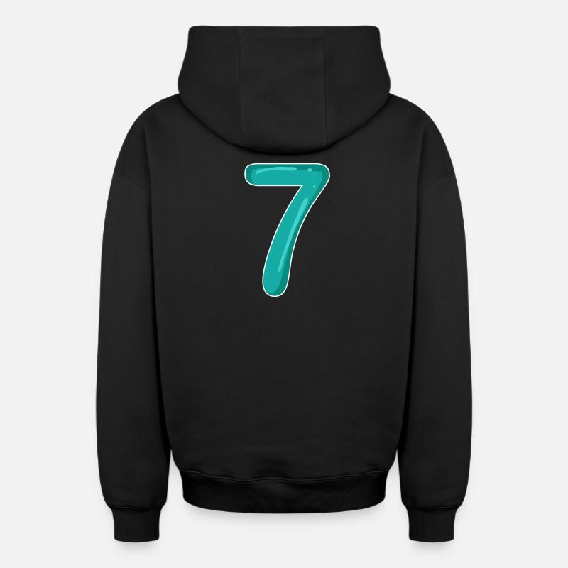 7 - Sept - Sweat à capuche unisexe zippé oversize épais SPREAD - noir