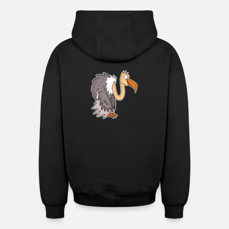 Vautour - Sweat à capuche unisexe zippé oversize épais SPREAD - noir