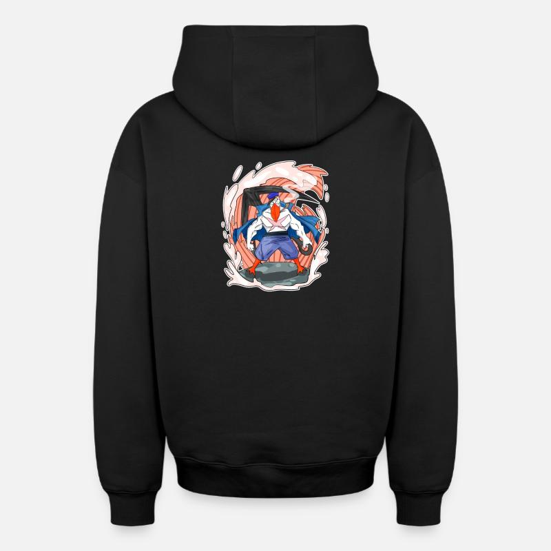 Mouette - Sweat à capuche unisexe zippé oversize épais SPREAD - noir