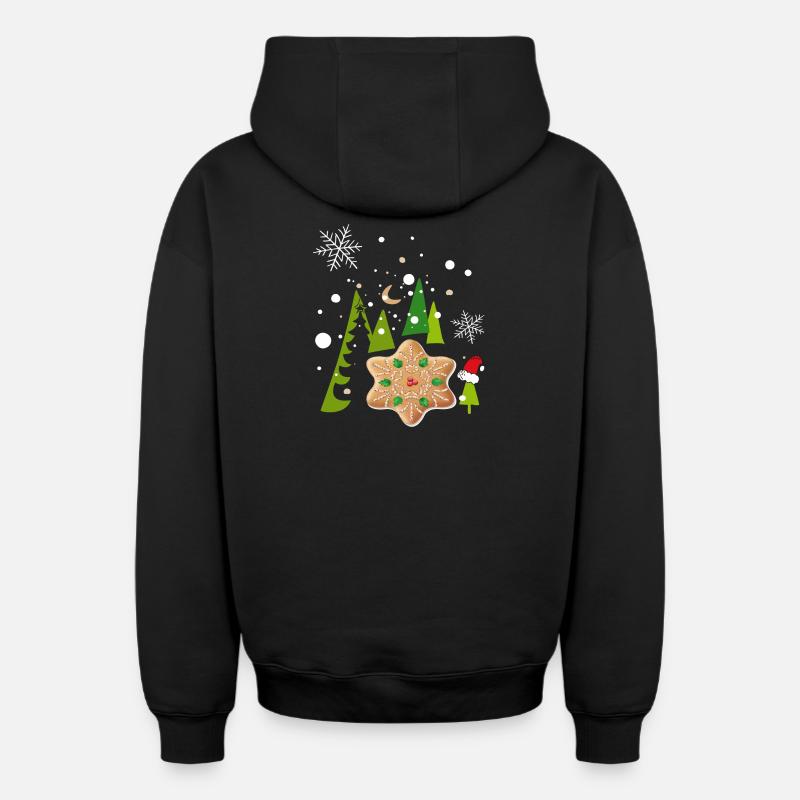 Avent, pain d’épices, biscuits - Sweat à capuche unisexe zippé oversize épais SPREAD - noir