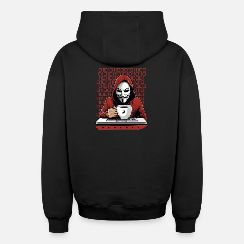 Pirate anonyme - Sweat à capuche unisexe zippé oversize épais SPREAD - noir