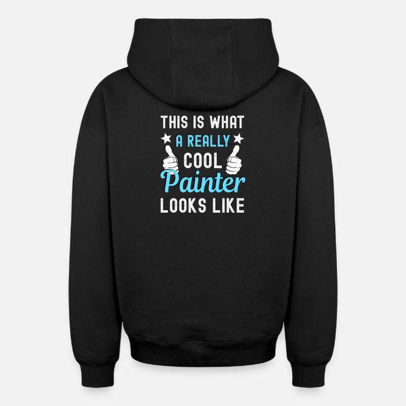 Peintre Peintre - Sweat à capuche unisexe zippé oversize épais SPREAD - noir
