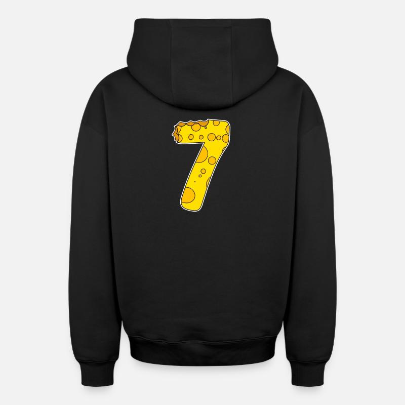 Graphique 7 - Sweat à capuche unisexe zippé oversize épais SPREAD - noir