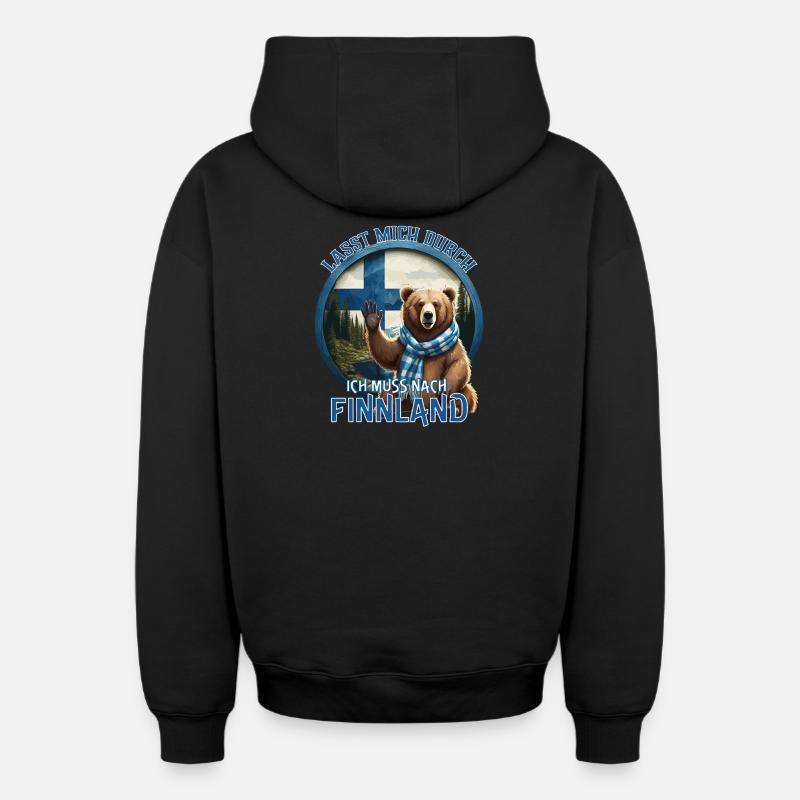 Finnland - Lasst mich Durch - Oversized Heavyweight Unisex Zip Hoodie - Schwarz