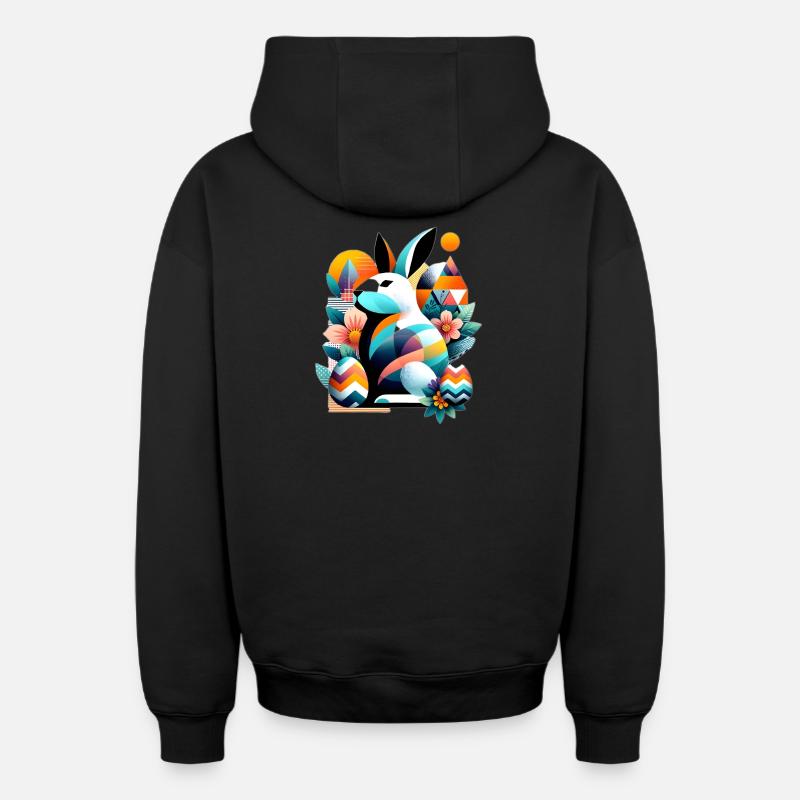 Modern Easter Graphics - Oversized Heavyweight Unisex Zip Hoodie - Schwarz