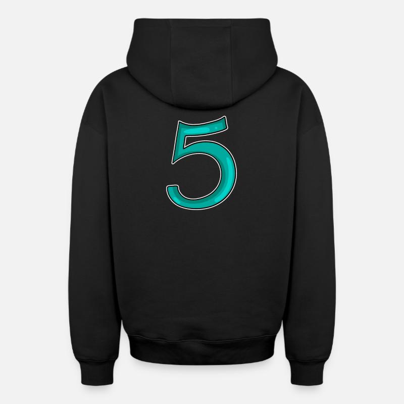 5 - Cinq - Sweat à capuche unisexe zippé oversize épais SPREAD - noir