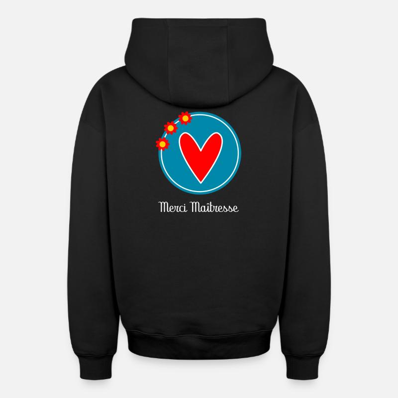 MAÎTRESSE. MERCI. MERCI MAÎTRESSE - Sweat à capuche unisexe zippé oversize épais SPREAD - noir