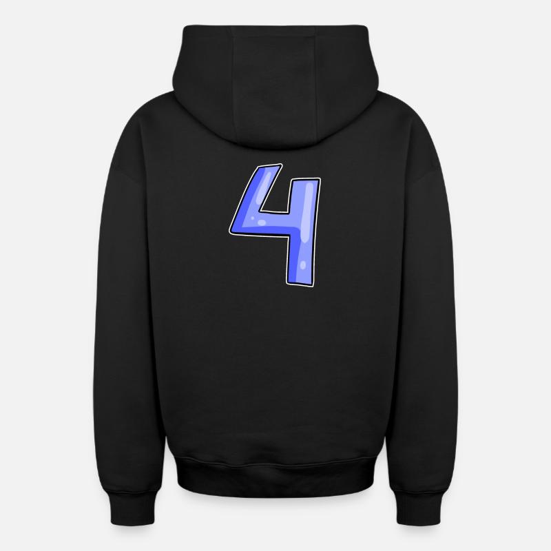 4 - Quatre - Sweat à capuche unisexe zippé oversize épais SPREAD - noir