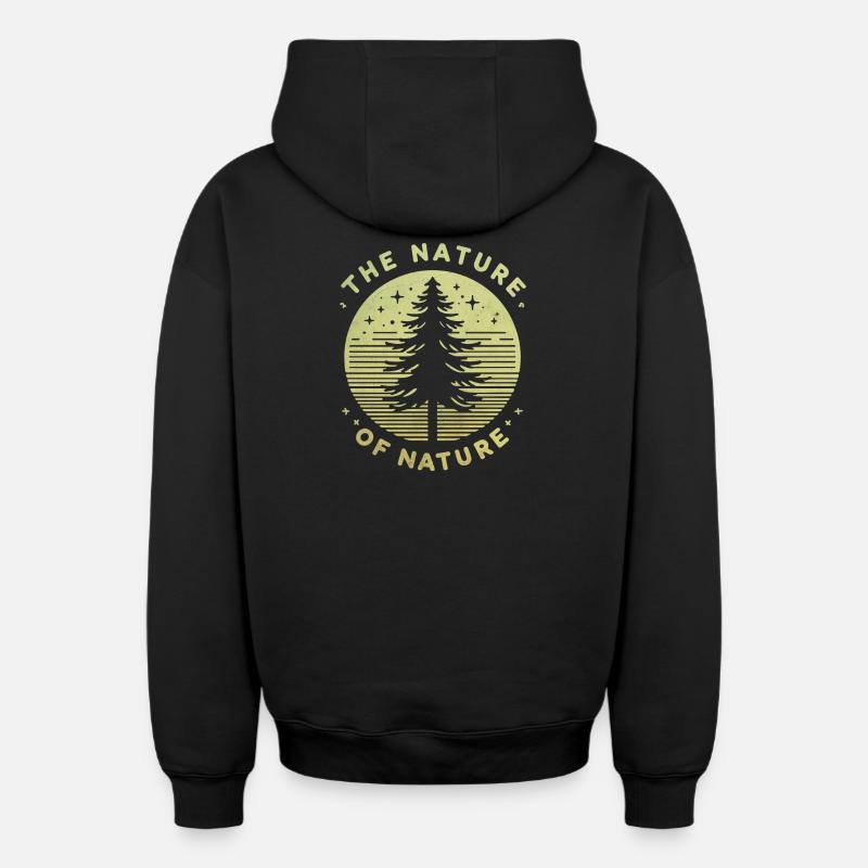 La nature de la nature - Sweat à capuche unisexe zippé oversize épais SPREAD - noir