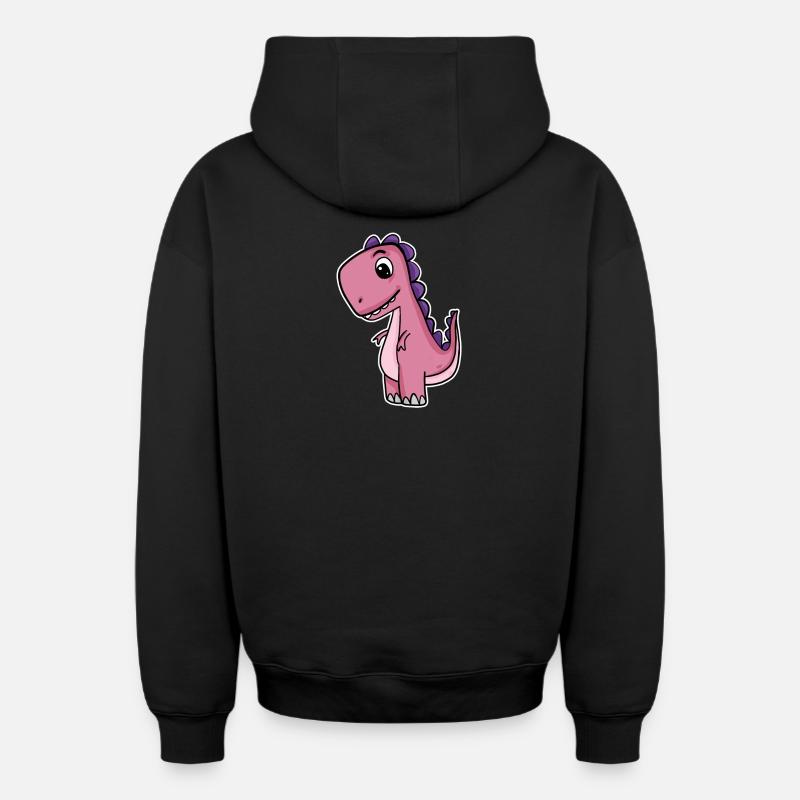 Dino Dinosaure - Sweat à capuche unisexe zippé oversize épais SPREAD - noir